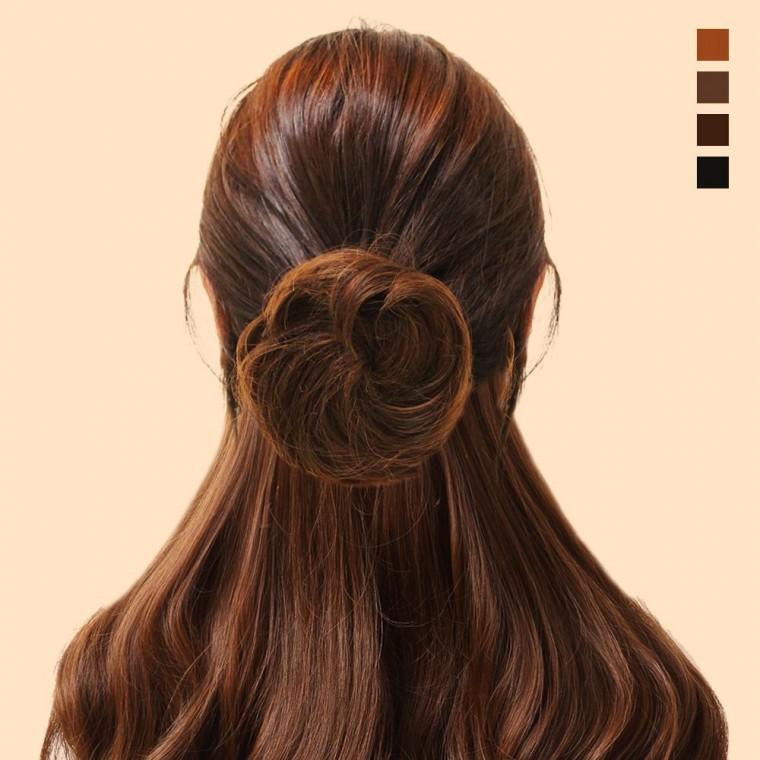 올림머리 집게가발 웨이브 똥머리 당고 묶음 머리가발 밴드 포니테일 곱창 웨이브가발 부분