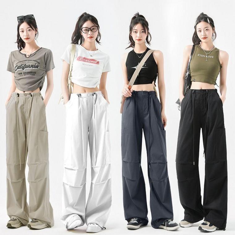 와이드 통바지 스트링 팬츠 카고