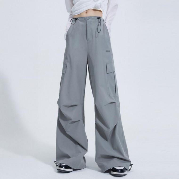 여자 마바지 더블 스트링 카고 와이드팬츠