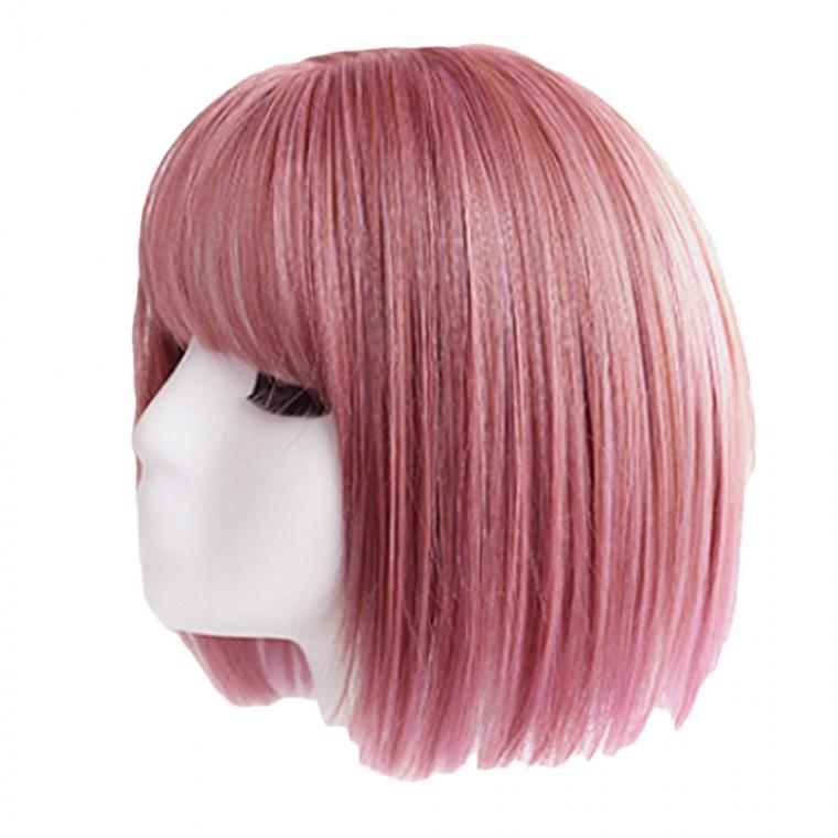 여성 단발머리 코스프레용 풀가발 핑크 가발 여자