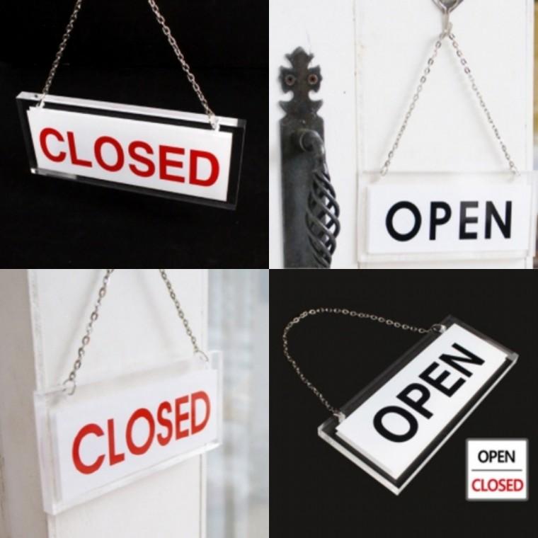 OPEN/CLOSED 양면걸이 월프레임 아크릴표지판 시스템사인 아크릴쇼케이스 가격표