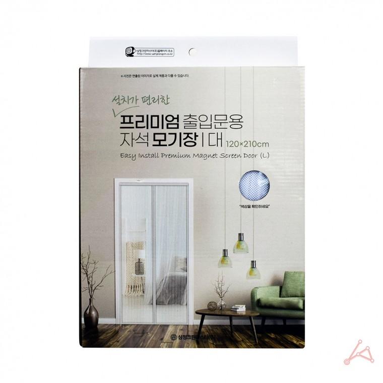 프리미엄 출입문용 자석 모기장 대 (화이트) 벌레망 해충망 입구방충망 찍찍이모기장 찍찍이방충망