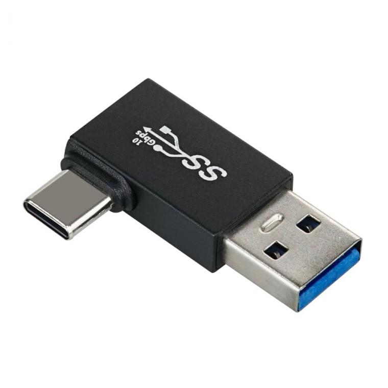 USB A타입 C타입 변환젠더 10Gbps 꺾임형 PC 노트북 고속전송