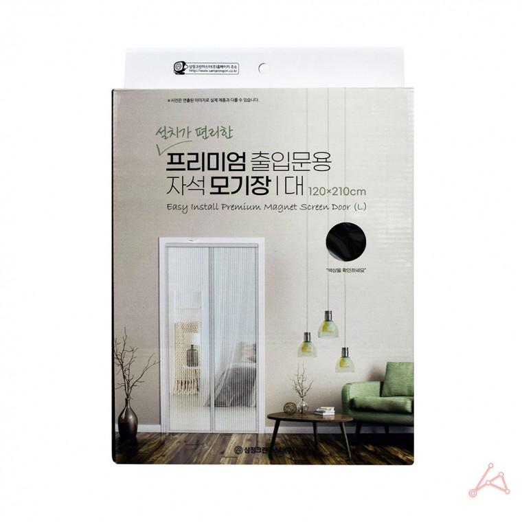 프리미엄 출입문용 자석 모기장 대 (블랙) 입구방충망 현관방충망설치 찍찍이모기장 찍찍이방충망 해충망