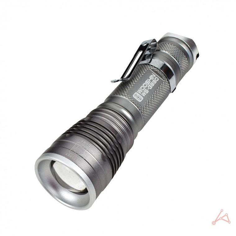 WS-G330 LED 충전식 줌라이트 실버 로드자전거라이트 자전거LED라이트 야간라이딩 자전거등 자전거랜턴