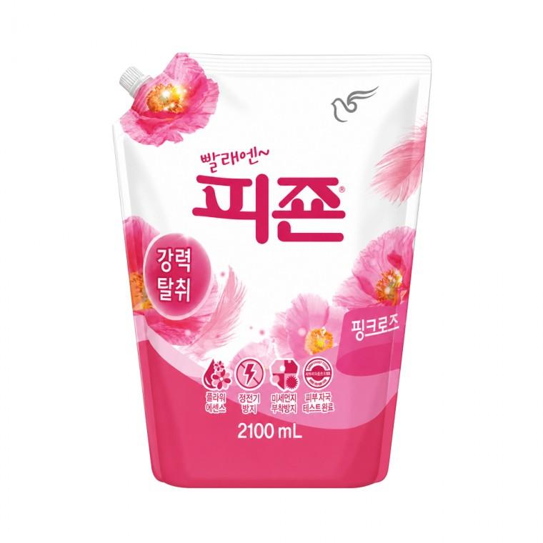 피죤 핑크로즈 리필 2100ml 대용량 의류 꽃향기 탈취 섬유유연제