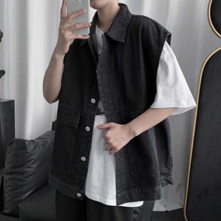 남자 조끼 청자켓조끼 남성 패션 데일리