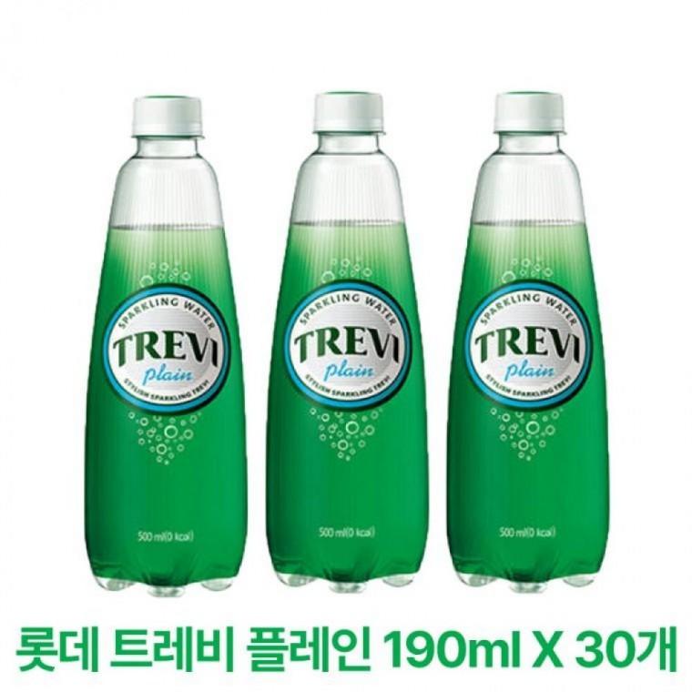 X 물보다 시원한 롯데 플레인 190ML 30개 탄산수 청량함 트레비