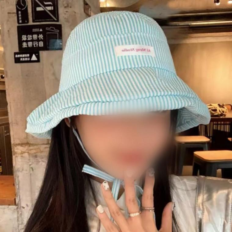 여성 스프링 라인 접이식 버킷햇 벙거지 사파리 모자