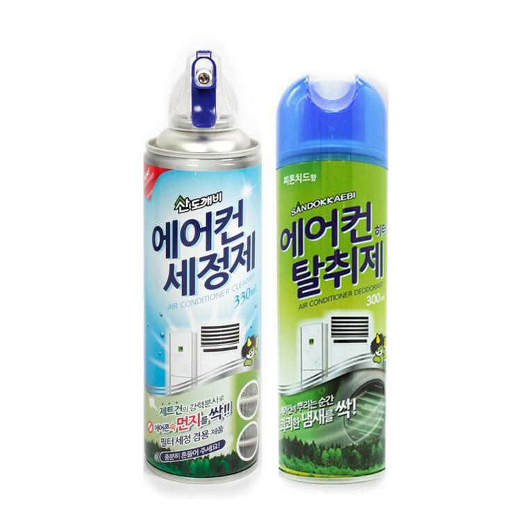 산 에어컨 세정제 탈취제 1+1 곰팡이/세균/냄새제거