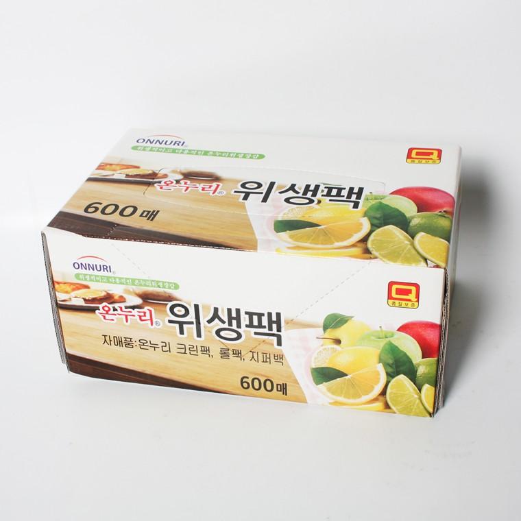 온누리 프리미엄 위생팩 25x35cm 600매 튼튼한 비닐봉투 일회용품 비닐팩 크린팩