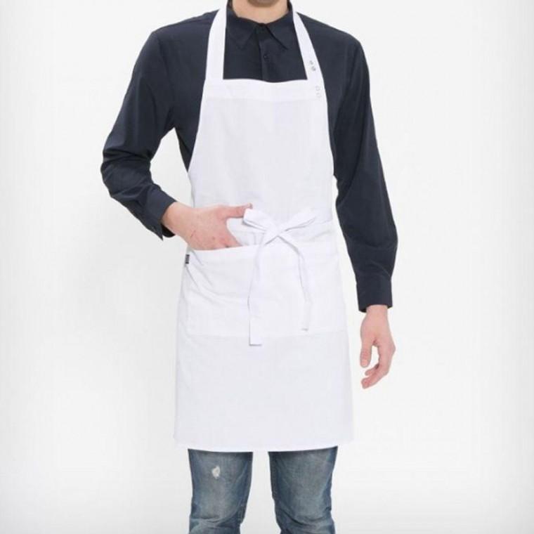 바리스타앞치마 목걸이형 공방 카페 식당 화이트 원피스형앞치마 앞치마 주방