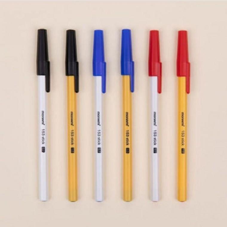 모나미 153 볼펜 스틱 뚜껑식 0.7mm 1.0mm 12자루 필기구