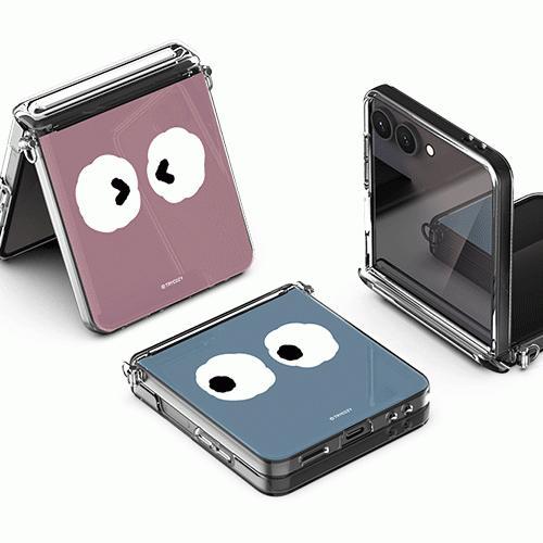 트라이코지 몽몽 페이스 마그네틱 힌지 보호 클리어 하드 케이스 플립7(F766) 7FE(F761) 플립6 플립5