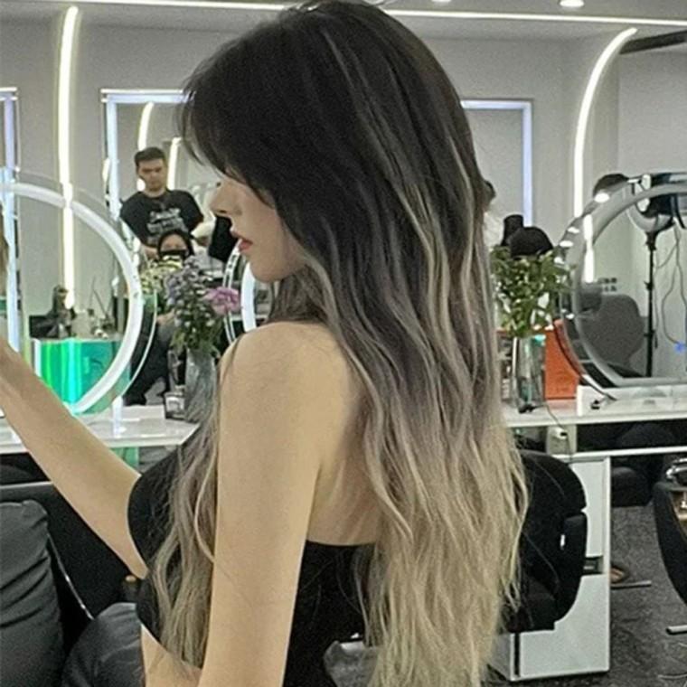 자연스러운 긴머리 가발 롱웨이브 부분 가발 사진 촬영