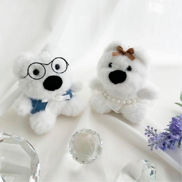 웨딩 곰돌이인형키링 열쇠고리키홀더가방고리 곰 차키 가방 핸드폰링 실리콘 인형 부자재 자동차 비즈