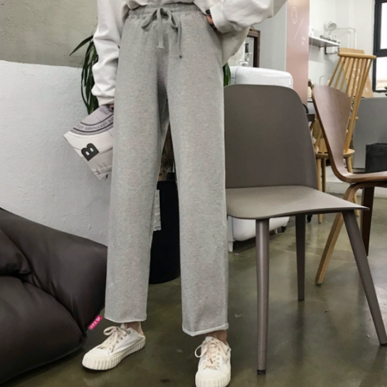 남녀공용 심플핏 데일리 9부 트레이닝바지 루즈핏 캐주얼 일자팬츠