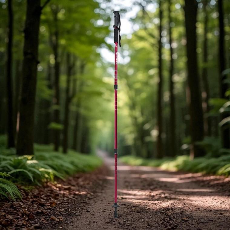 원트레킹 3단 길이조절 등산스틱 트레킹폴 135cm 레드