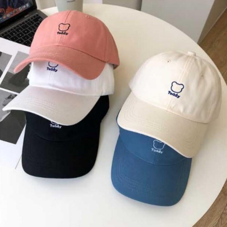 남여공용 패션 야구모자 곰 자수 로고 볼캡 데일리 커플 모자 사계절 면모자 빈티지 캡 스트릿 패션 캐주얼