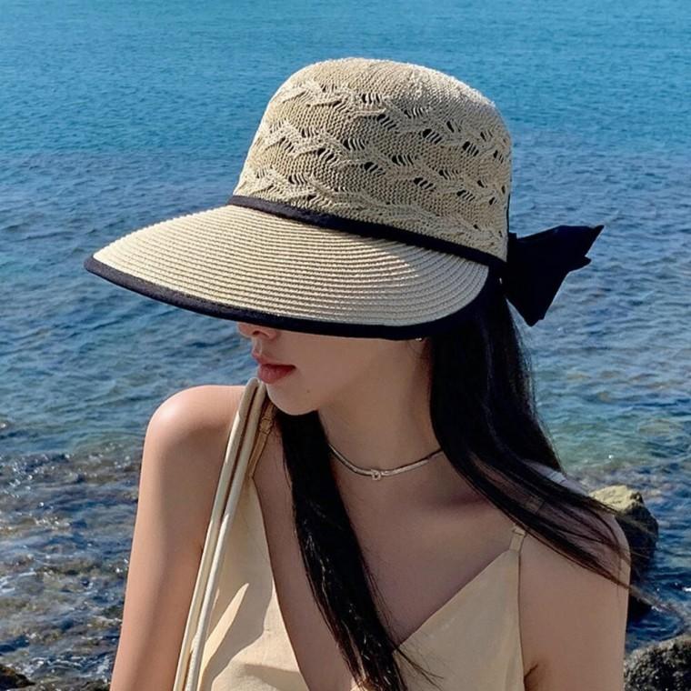 통풍이 좋은 트리짜임 여성 여름 패션 모자 밀짚 썬캡