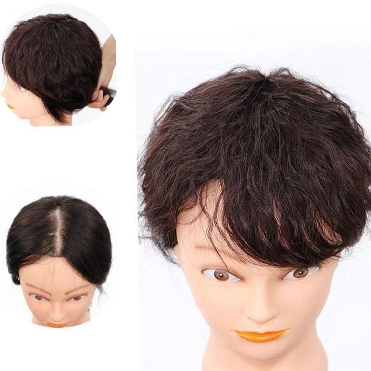 인모 정수리 깔끔한 부분가발 웨이브 헤어뽕 여자 가발 2핀