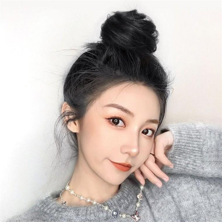 가발 올림머리 곱창밴드 블랙 만두머리 똥머리가발 올림머리로우번가발