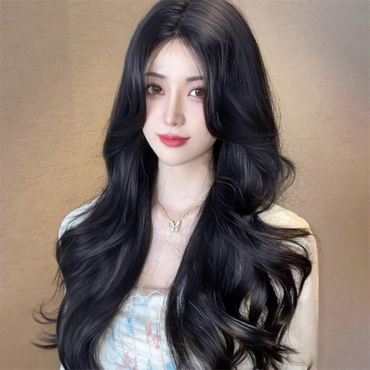 웨이브 긴머리 통가발 블랙 여자웨이브통가발 긴머리가발 여성가발