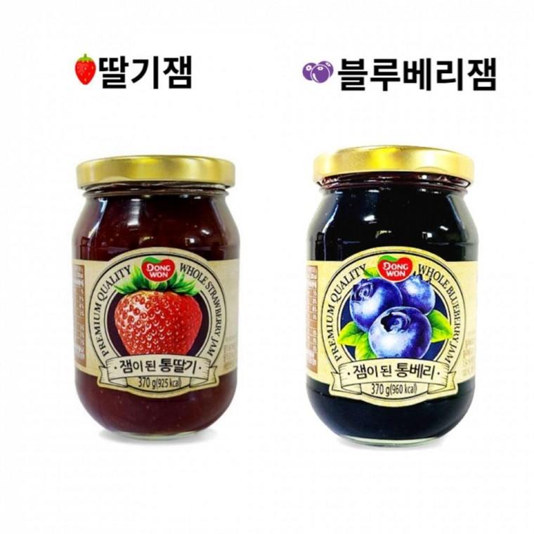 딸기 맛볼수 과일잼 블루베리잼 모닝빵 다양하게 있는