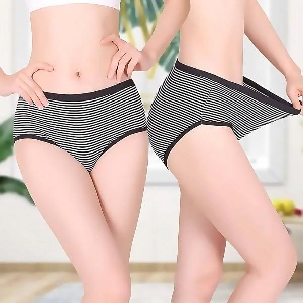 면 중장년층 엄마 오버사이즈 여성 스트라이프팬티 10개