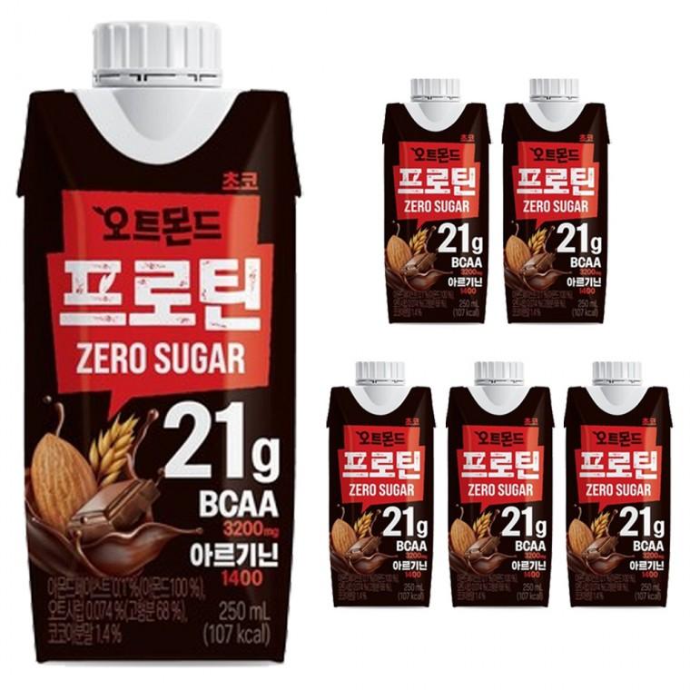 롯데 오트몬드 프로틴 제로슈거 초코 250ml x 6팩