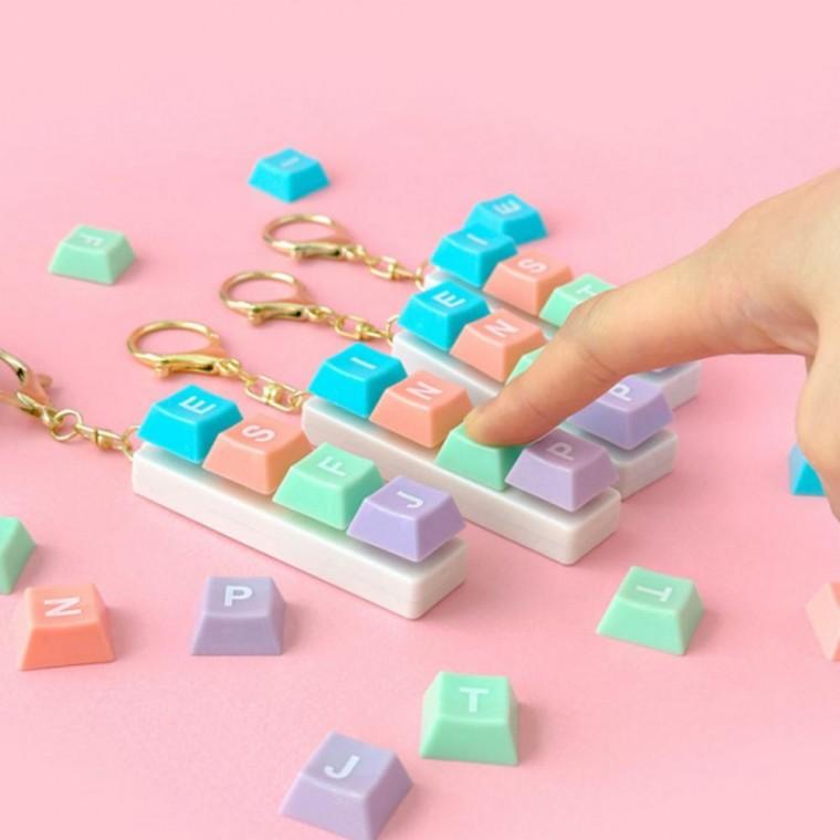 키보드클릭커 혼합키링 4개 DIY키링 딸깍이 키캡 키링 DIY MBTI 키보드 MBTI키캡 클릭커 혼합