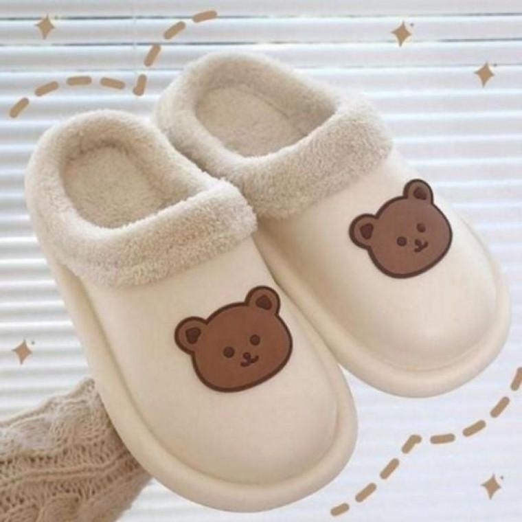 슬리퍼 사무실 방한 겨울 곰돌이 거실화 따뜻한 겨울 털 실내화