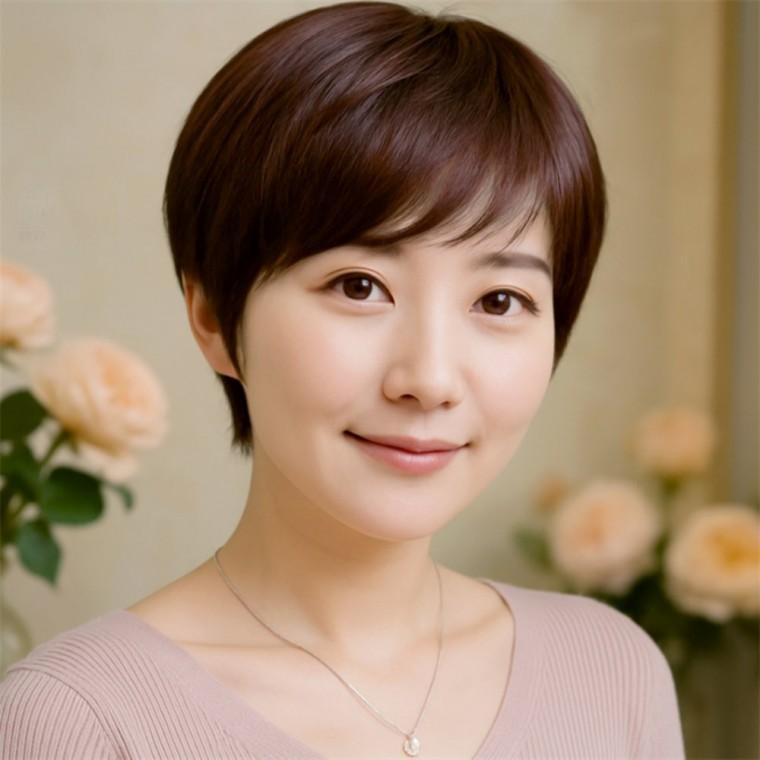 숏컷 통가발 중년여성가발 여자통가발 커트통가발 여자인모가발 여자패션가발