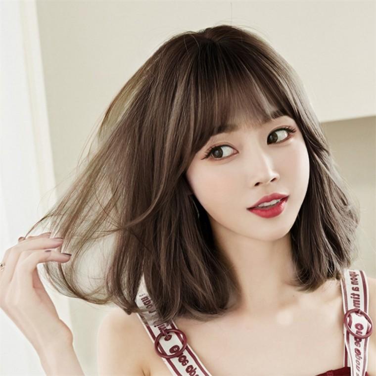 C컬 중단발 통가발 단발가발 단발머리가발 여자가발 여성통가발 머리가발