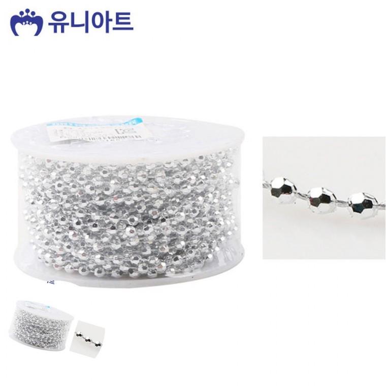 롤체인비즈 비즈공예비즈 비즈체인줄 비즈체인 키링구슬체인 롤체인줄 은색