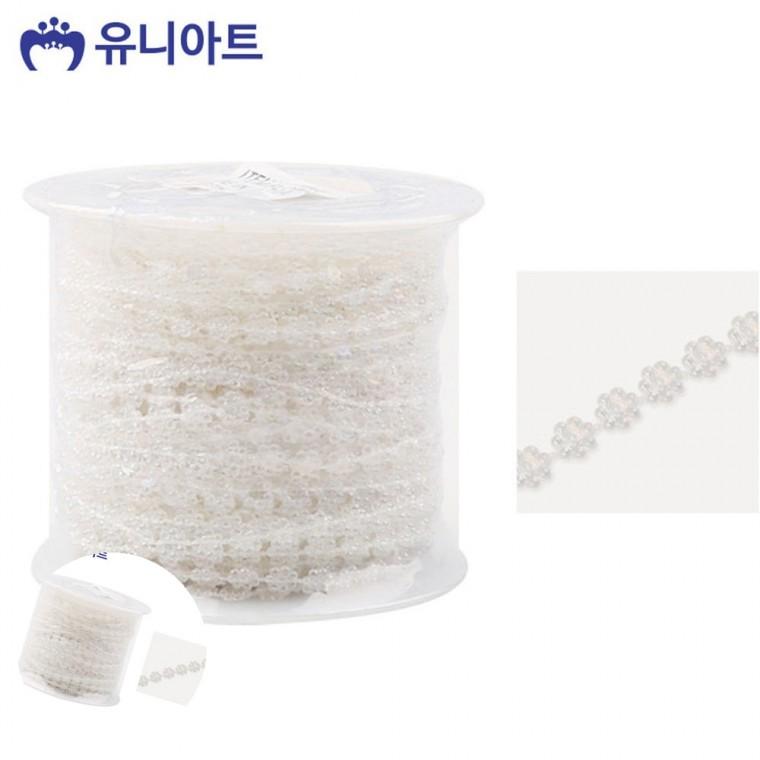 꽃모양비즈 꽃모양비즈구슬 비즈공예줄 비즈줄 비즈팔찌부자재 롤체인줄 투명