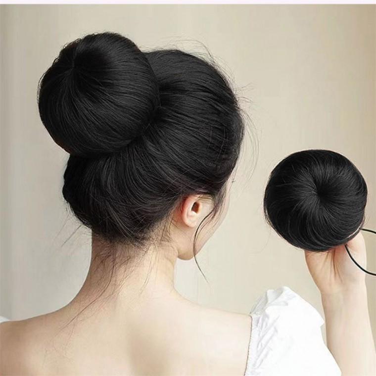 똥머리 헤어망 가발 블랙 블랙헤어망똥머리