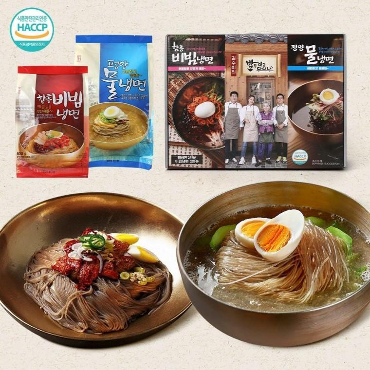여름 캠핑밀키트 물냉면 비빔냉면 4인분 세트