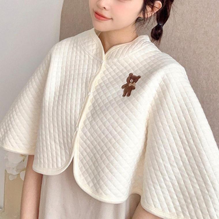 똑딱이 곰돌이 담요 케이프 1P 어깨 라인 독서실 망토