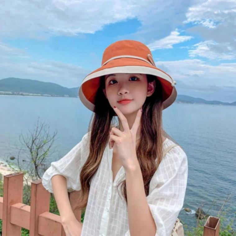 페도라 버킷햇 배색리본 여성페도라 라인 리본타이