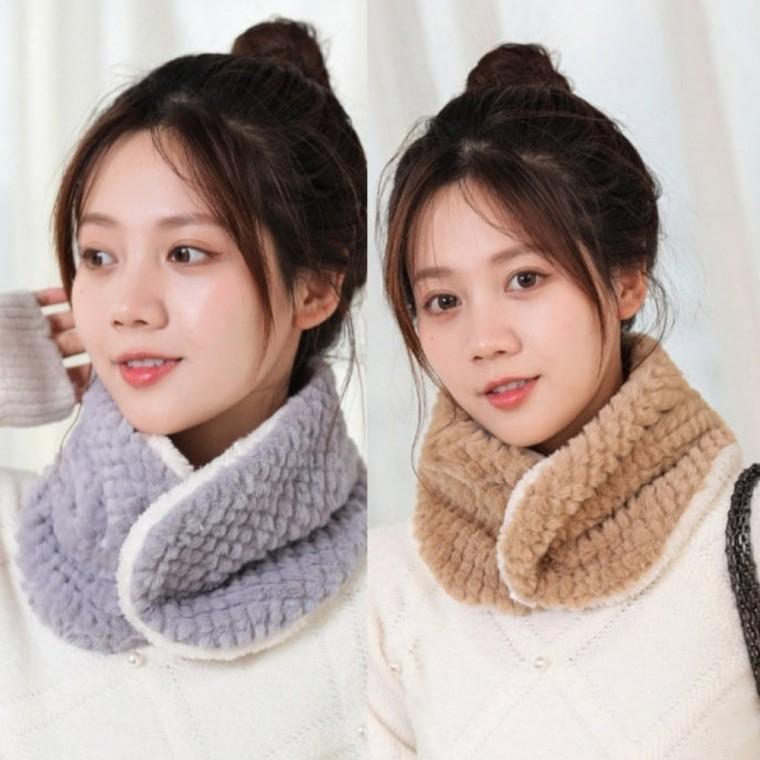 따뜻한 엠보싱 퍼 부드러운 소재 겨울 도톰 넥워머