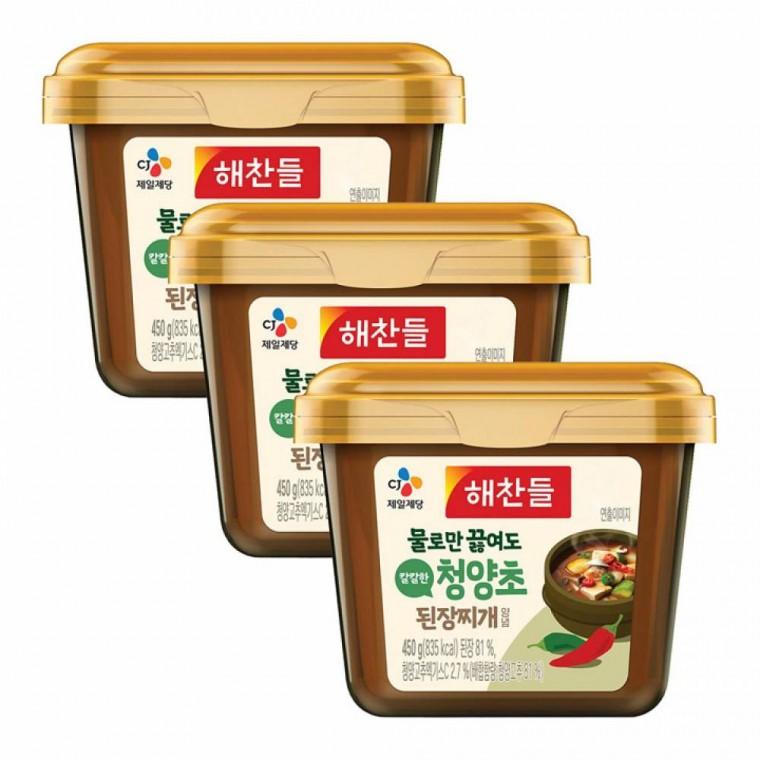 자취생 해찬들 청양초 된장찌개 양념 450g x 3 양념장