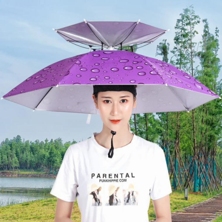2단 우산 모자