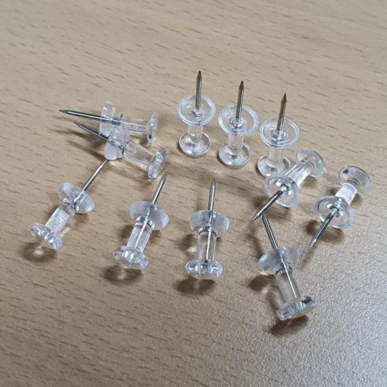 깔끔관리 메모고정 게시판 투명압정 메모압핀 50p
