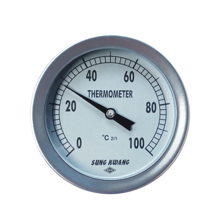 바이메탈 센서가 탑재된 국산 온도계 T형 75파이 50도 100도 150도
