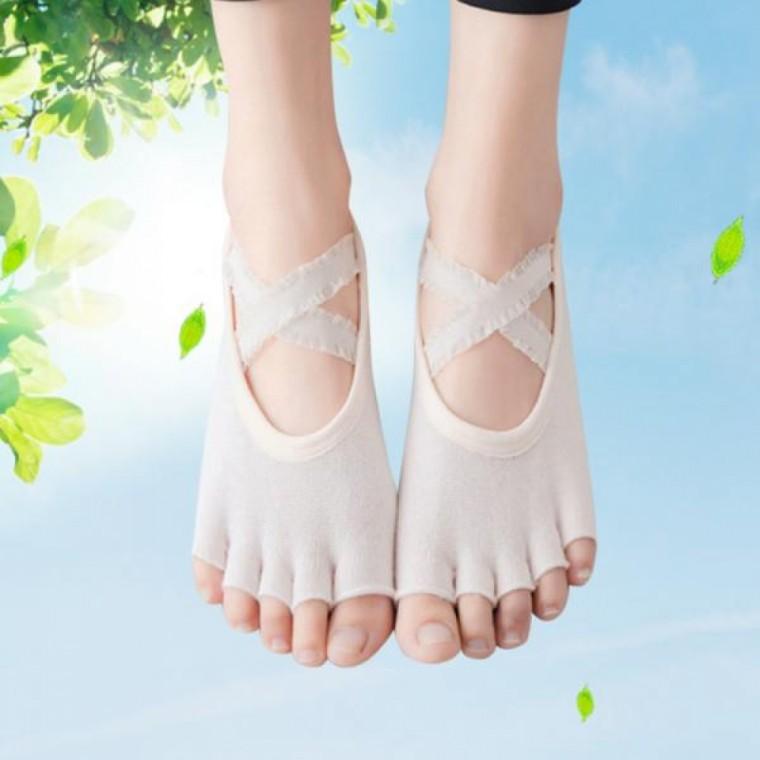 오픈 발가락 양말 미끄럼 방지 필라테스 요가 토삭스