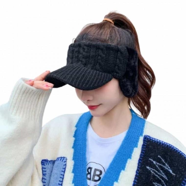 여성 밍크 니트 귀마개 귀마개모자 여성겨울모자 여성골프겨울모자
