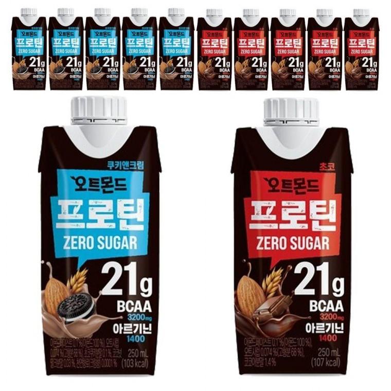오트몬드 프로틴 제로슈거 쿠키앤크림 초코 250ml 6팩
