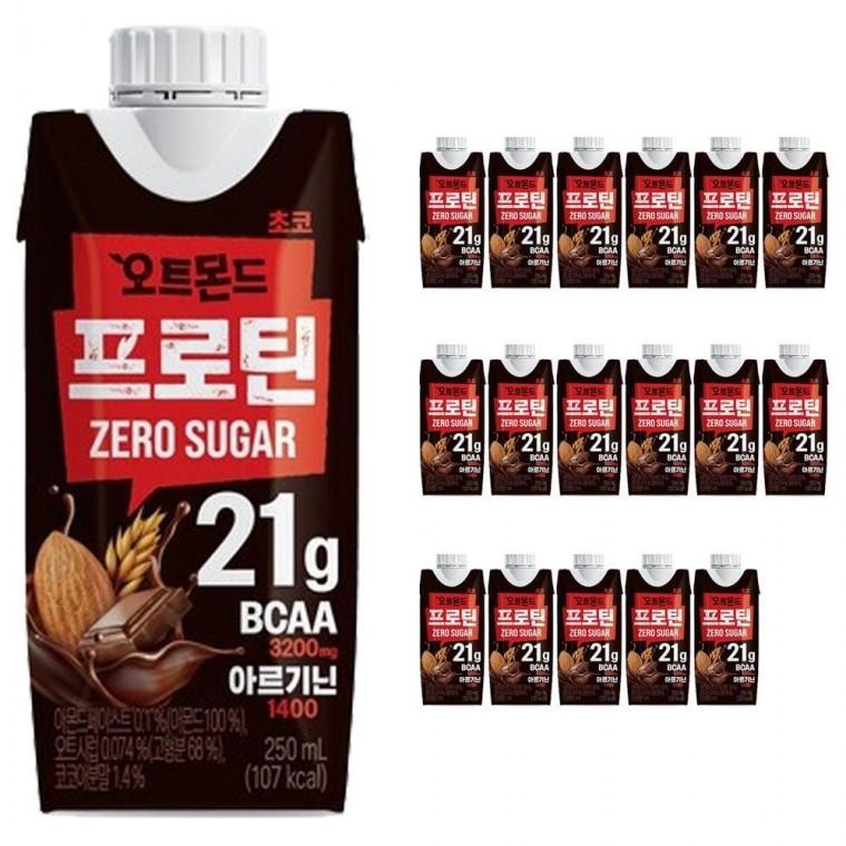 오트몬드 프로틴 제로슈가 초코 음료 250ml 18팩