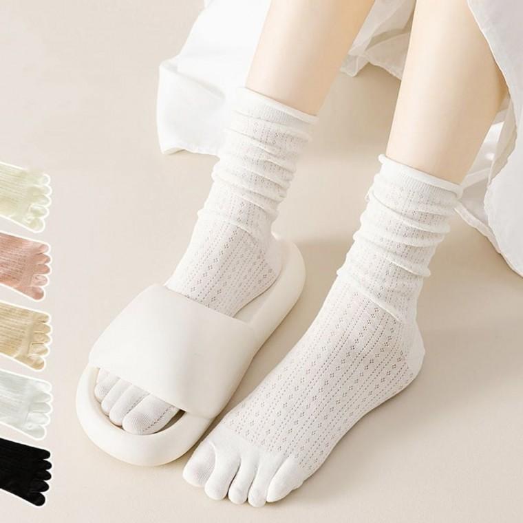 요기네 여성 장목 발가락 양말 2세트 여성양말 통기성 장목양말